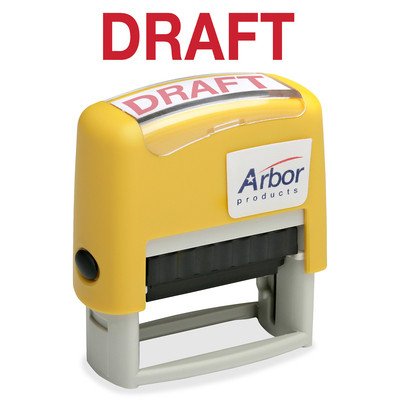 Message Stamp, Pre-Inked "Draft", Red Ink - Each view 2