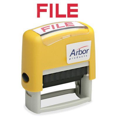 Message Stamp, Pre-Inked "File", Red Ink - Each view 2