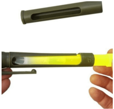 Lightsticks Holder, Waterproof, High Impact Plastic, 6.75" x 1.06", Army Green - Each view 2